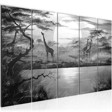 Canvas 5 luik schilderij afrika 6 220 x 80 cm 000155