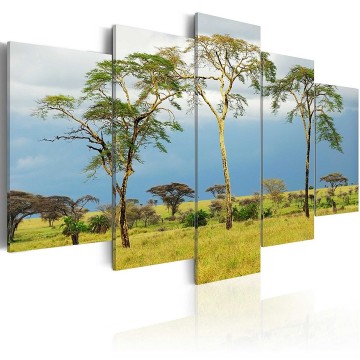Canvas 5 luik schilderij afrikaans landschap 2 240 x 112 cm 0030213  7