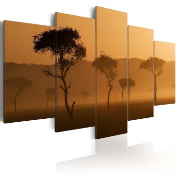 Canvas 5 luik schilderij afrikaans landschap 3 240 x 112 cm 030212  51 
