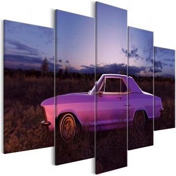 Canvas 5 luik schilderij auto 4 240 x 112 cm i b 0049 b n 0