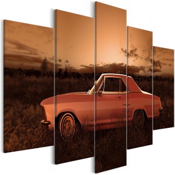 Canvas 5 luik schilderij auto 6 240 x 112 cm i b 0049 b n 0