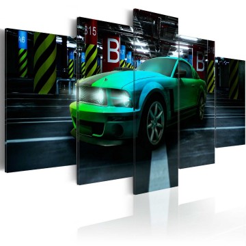 Canvas 5 luik schilderij auto corvette 1 240 x 112 cm 0102 bm