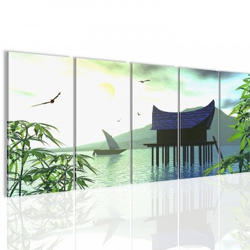 Canvas 5 luik schilderij azie2 220 x 80 cm 500012