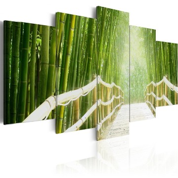 Canvas 5 luik schilderij bamboe pad 1 240 x 112 cm 030112  46 