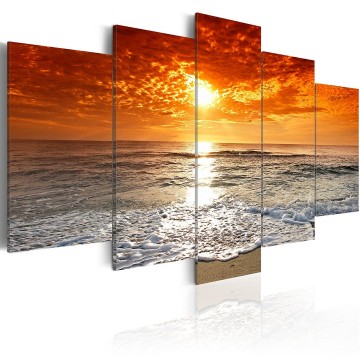 Canvas 5 luik schilderij beautiful sunset 1 240 x 112 cm b0065idd8m 