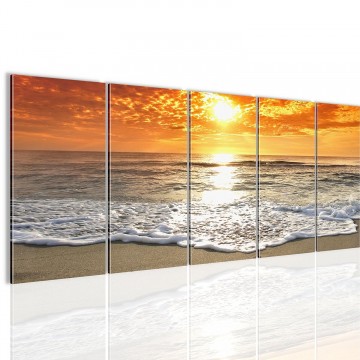 Canvas 5 luik schilderij beautiful sunset1 220 x 80 cm 600055