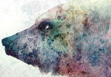 Canvas 5 luik schilderij beer special 2 225 x 90 cm 0270