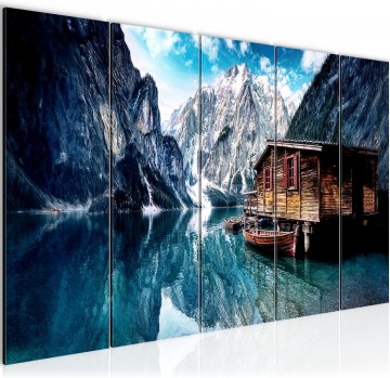 Canvas 5 luik schilderij bergen landschap 220 x 80 cm 059955b