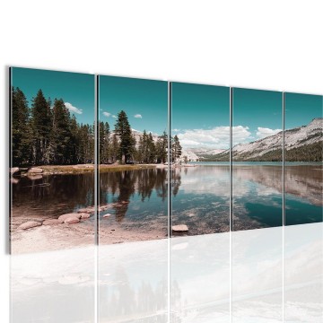 Canvas 5 luik schilderij bergmeer2 220 x 80 cm 606855