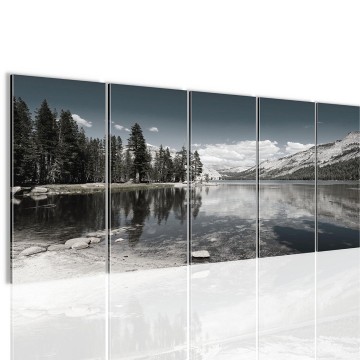 Canvas 5 luik schilderij bergmeer3 220 x 80 cm 606855