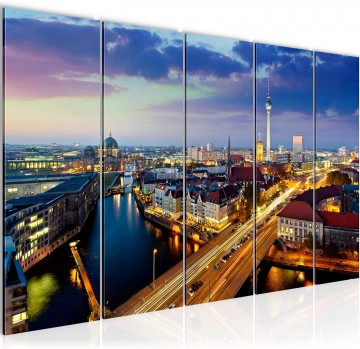 Canvas 5 luik schilderij berlijn 1 220 x 80 cm 605156a