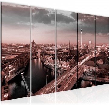 Canvas 5 luik schilderij berlijn 1 220 x 80 cm 605156b