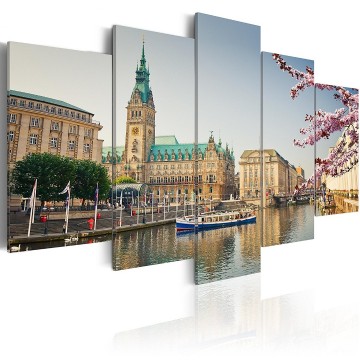 Canvas 5 luik schilderij berlijn 7 240 x 112 cm b0711ktb73