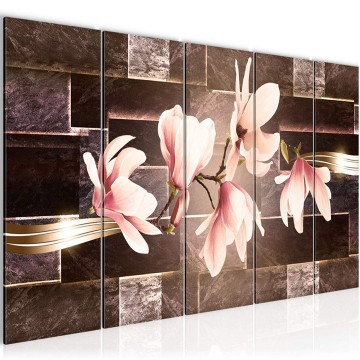 Canvas 5 luik schilderij bloemen 10 220 x 80 cm 206055