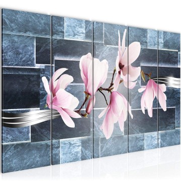 Canvas 5 luik schilderij bloemen 11 220 x 80 cm 206055