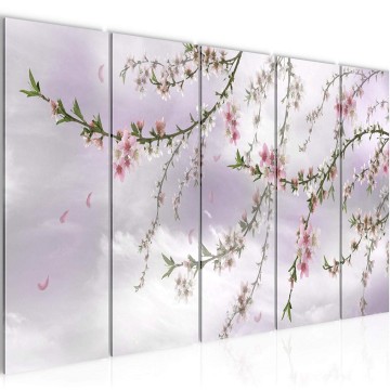 Canvas 5 luik schilderij bloemen 3 220 x 80 cm 020055 ama