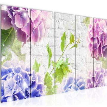 Canvas 5 luik schilderij bloemen 4 220 x 80 cm 017555