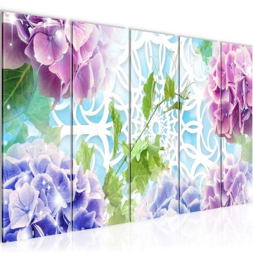 Canvas 5 luik schilderij bloemen 5 220 x 80 cm 017555