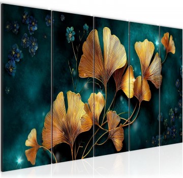 Canvas 5 luik schilderij bloemen abstract 220 x 80 cm 060255a