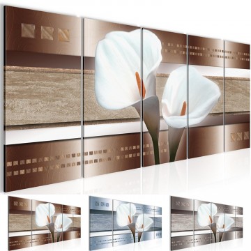 Canvas 5 luik schilderij bloemen kelken1 220 x 80 cm 205955