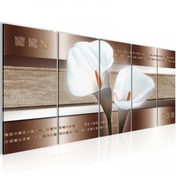 Canvas 5 luik schilderij bloemen kelken2 220 x 80 cm 205955