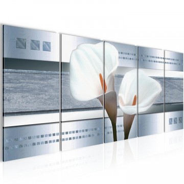 Canvas 5 luik schilderij bloemen kelken3 220 x 80 cm 205955