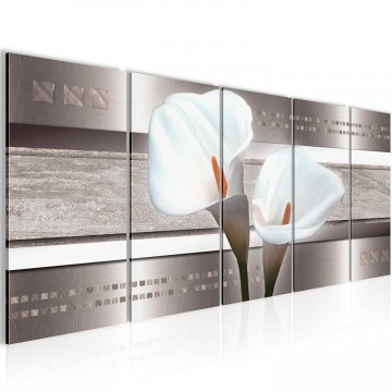 Canvas 5 luik schilderij bloemen kelken4 220 x 80 cm 205955