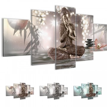 Canvas 5 luik schilderij boeddha 1 200 x 100 cm 50545