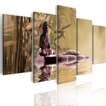 Canvas 5 luik schilderij boeddha 1 240 x 112 cm 030213  28