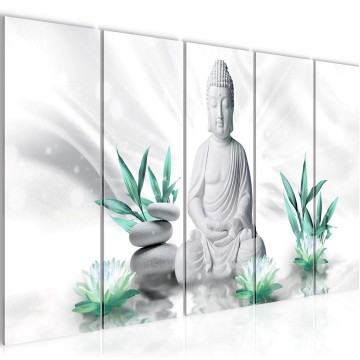 Canvas 5 luik schilderij boeddha 104 220 x 80 cm 011655