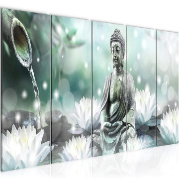 Canvas 5 luik schilderij boeddha 106 220 x 80 cm 018255