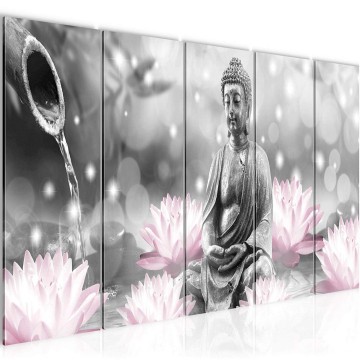 Canvas 5 luik schilderij boeddha 107 220 x 80 cm 018255