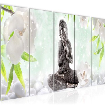 Canvas 5 luik schilderij boeddha 109 220 x 80 cm 019155