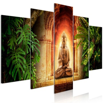 Canvas 5 luik schilderij boeddha 110 240 x 112 cm p a 0044 b m