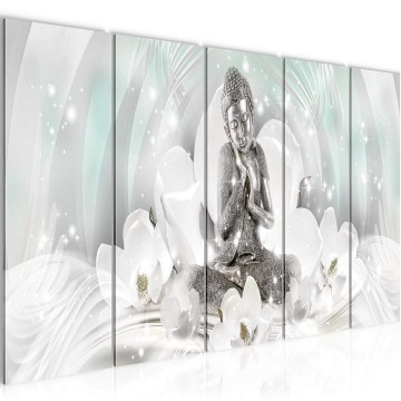 Canvas 5 luik schilderij boeddha 111 220 x 80 cm 016455