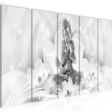 Canvas 5 luik schilderij boeddha 113 220 x 80 cm 016455