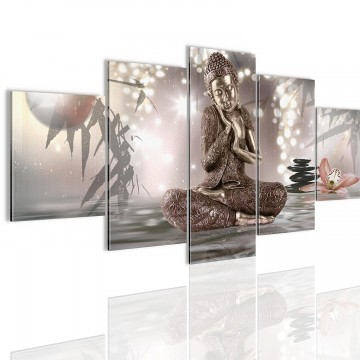 Canvas 5 luik schilderij boeddha 2 200 x 100 cm 50545