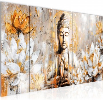 Canvas 5 luik schilderij boeddha 220 x 80 cm 057155a