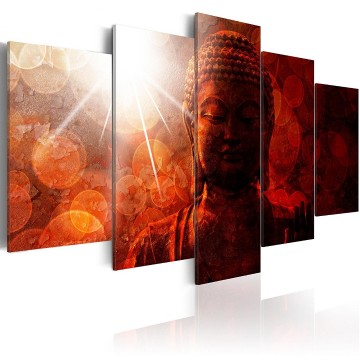 Canvas 5 luik schilderij boeddha 5 240 x 112 cm h c 0037 b m