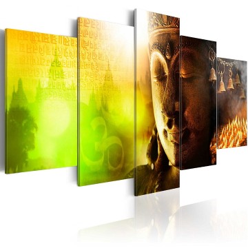 Canvas 5 luik schilderij boeddha asia 3 240 x 112 cm h a 0054 b n