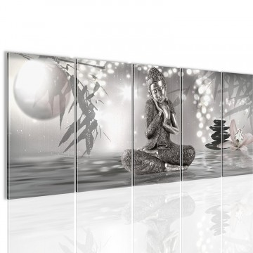 Canvas 5 luik schilderij boeddha asia4 220 x 80 cm 503455