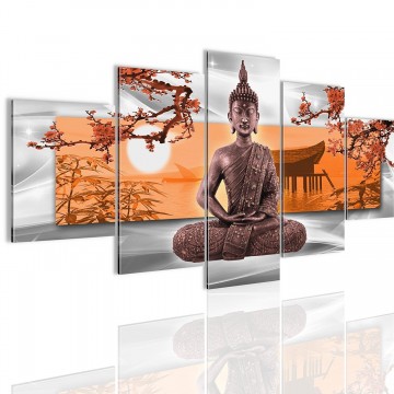 Canvas 5 luik schilderij boeddha azie 4 200 x 100 cm 50495