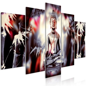 Canvas 5 luik schilderij boeddha bruin 104 240 x 112 cm 0038 b n