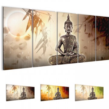 Canvas 5 luik schilderij boeddha feng shui1 220 x 80 cm 500355