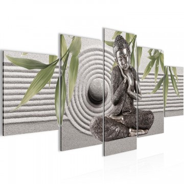 Canvas 5 luik schilderij boeddha ontspanning 4 200 x 100 cm 50555
