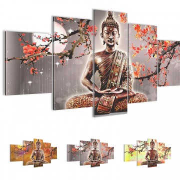 Canvas 5 luik schilderij boeddha1 1 200 x 100 cm 506516