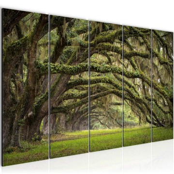 Canvas 5 luik schilderij bomen tunnel 1 220 x 80 cm 60955