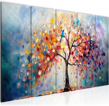 Canvas 5 luik schilderij boom abstract 220 x 80 cm 059855a