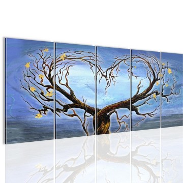 Canvas 5 luik schilderij boom hart2 220 x 80 cm 002355 0