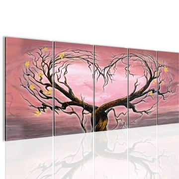 Canvas 5 luik schilderij boom hart3 220 x 80 cm 002355 0